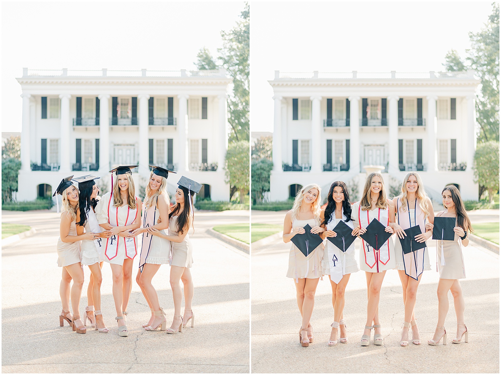 Group Graduation portraits at the President's Mansion at The University of Alabama