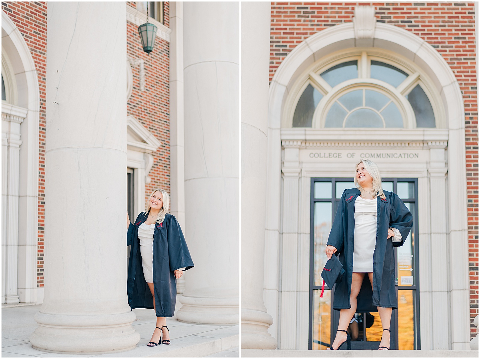 Fall graduation portraits at the University of Alabama's Reese Phifer Hall