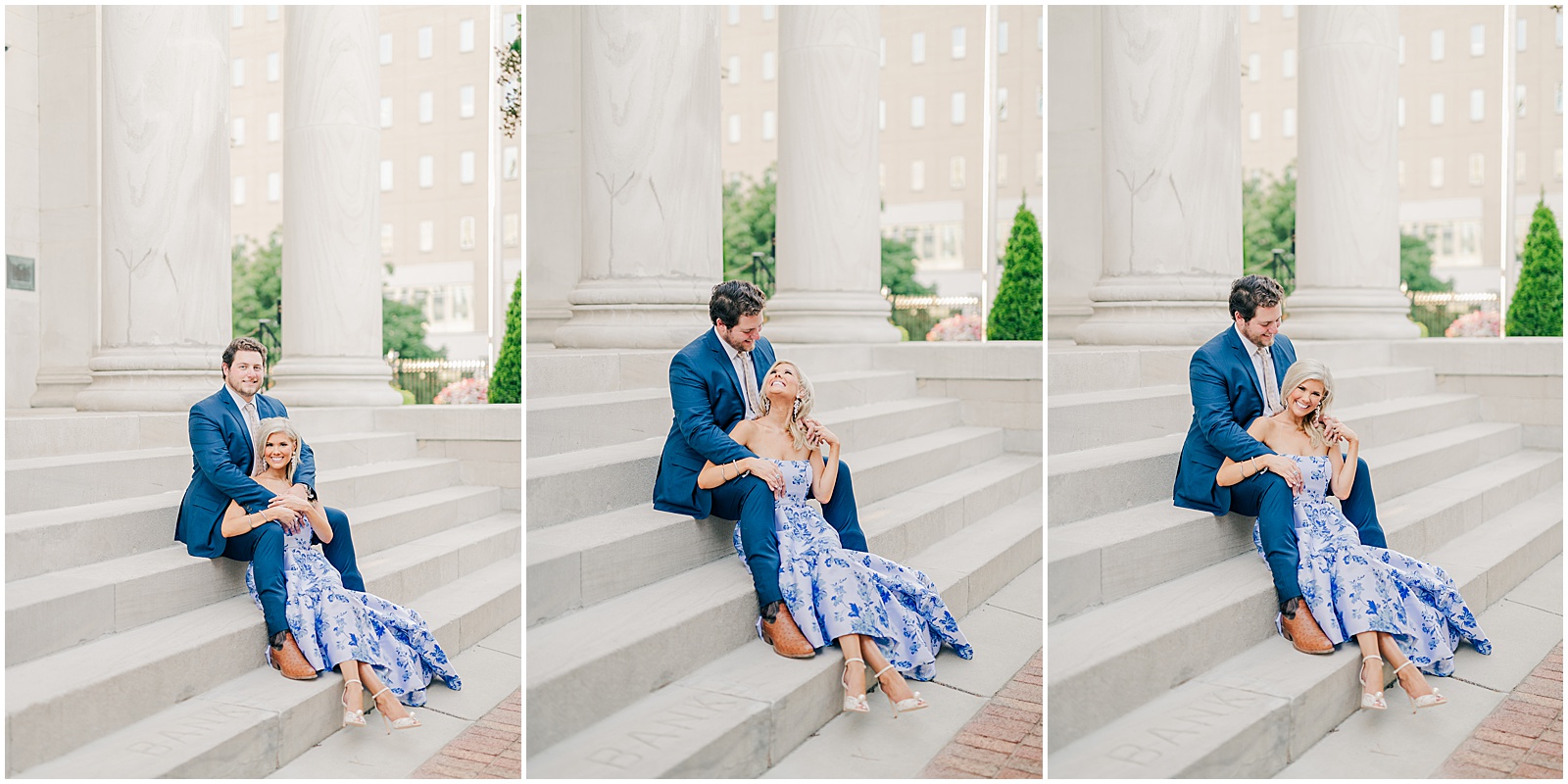 Engagement photos in Historic downtown Huntsville, Alabama