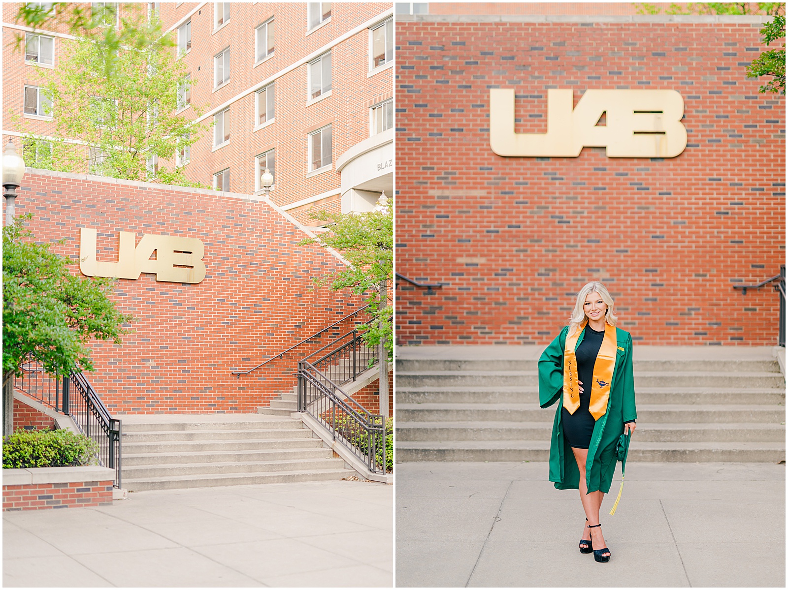 UAB Graduation Portraits at Gold UAB Fountain