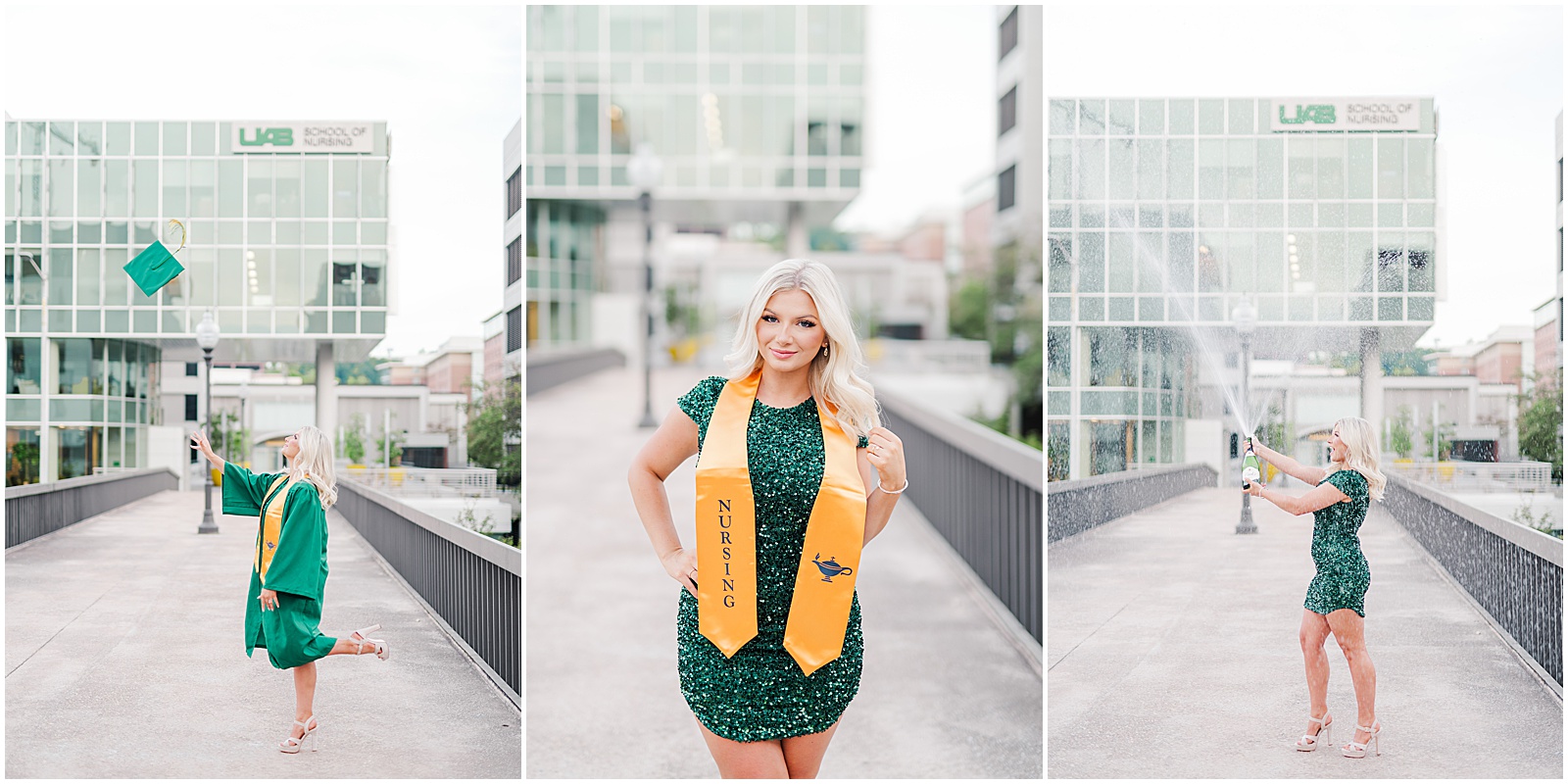 UAB Graduation Portraits at Nursing School Bridge