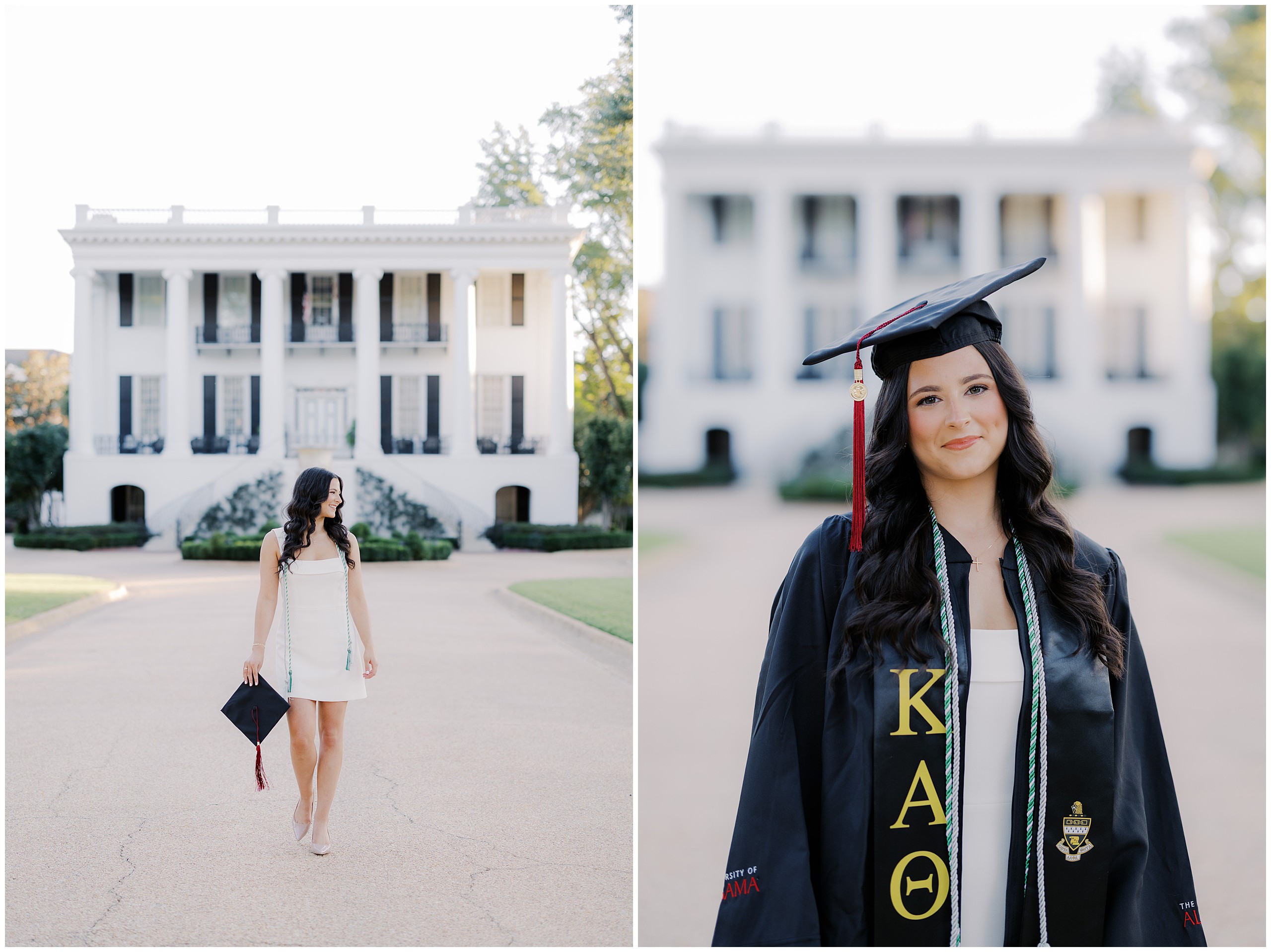 University of Alabama senior portraits at the President’s Mansion