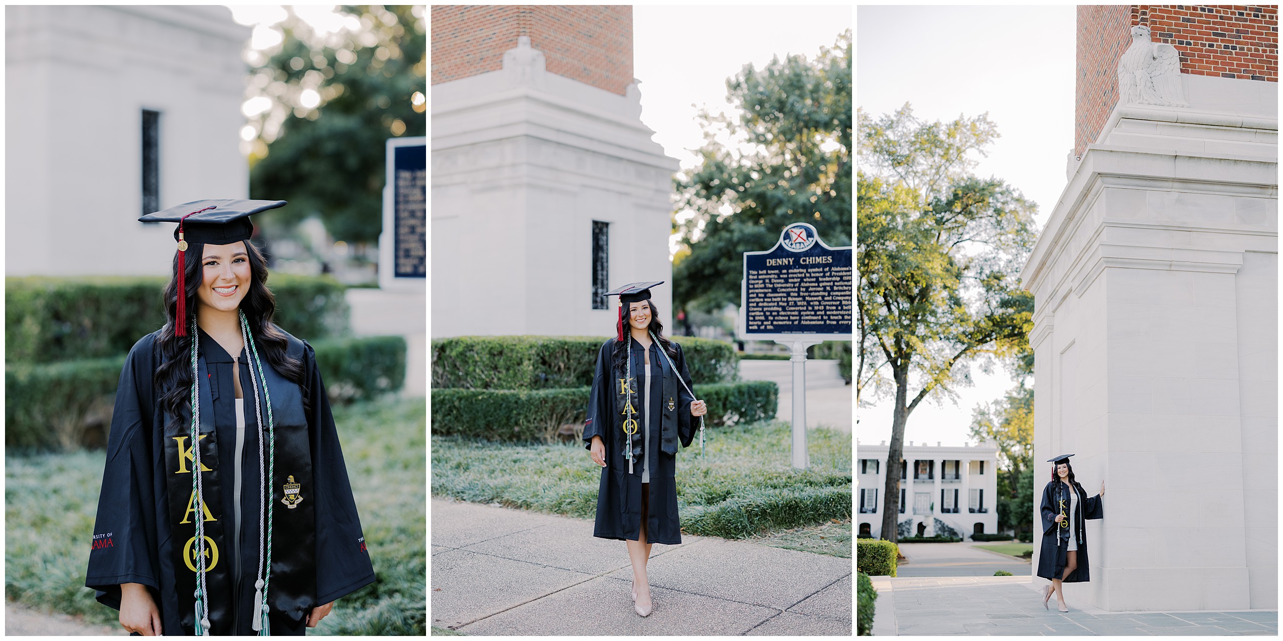 University of Alabama graduation portraits at Denny Chimes