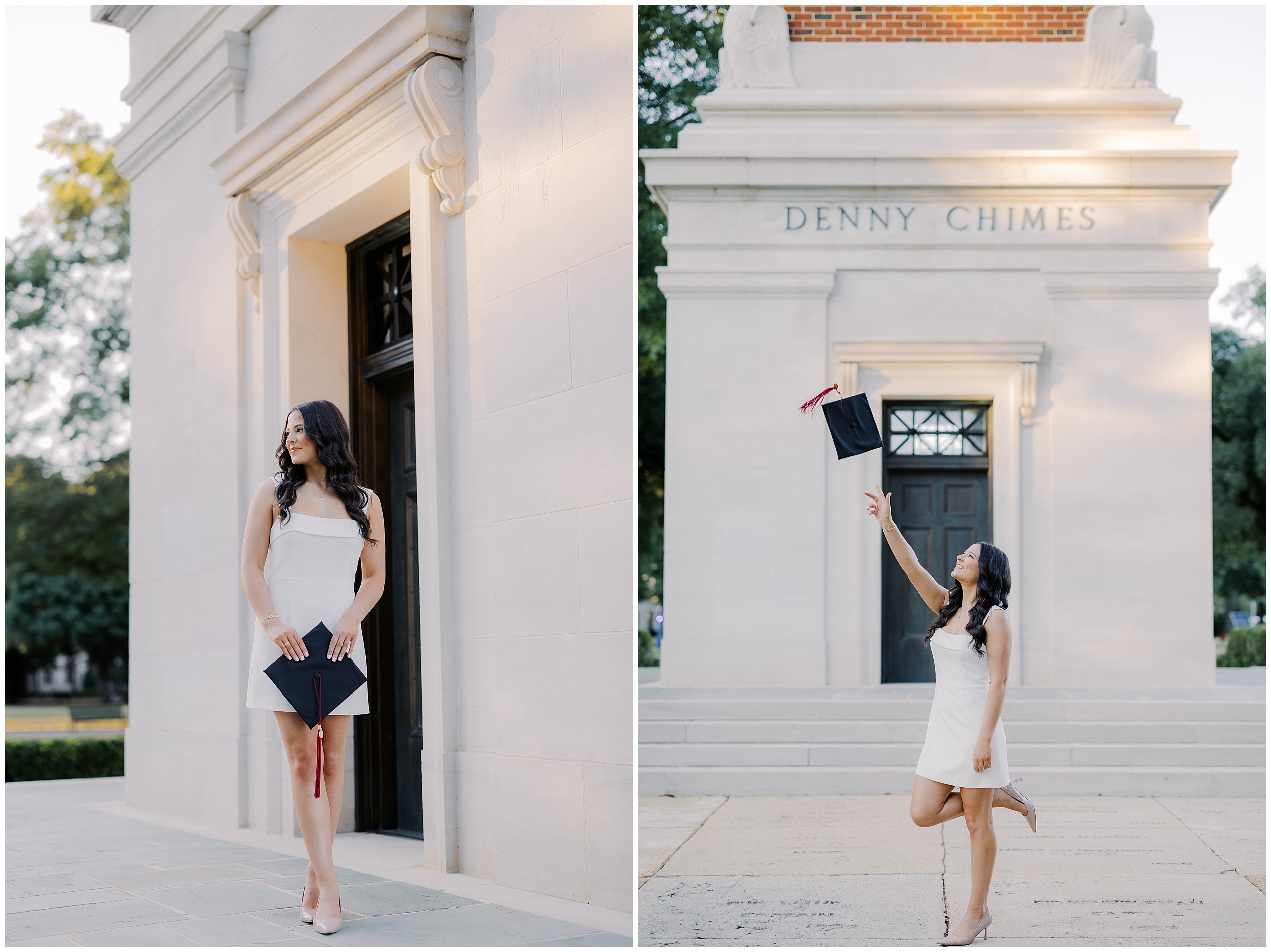 University of Alabama graduation portraits at Denny Chimes